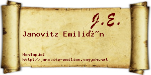 Janovitz Emilián névjegykártya